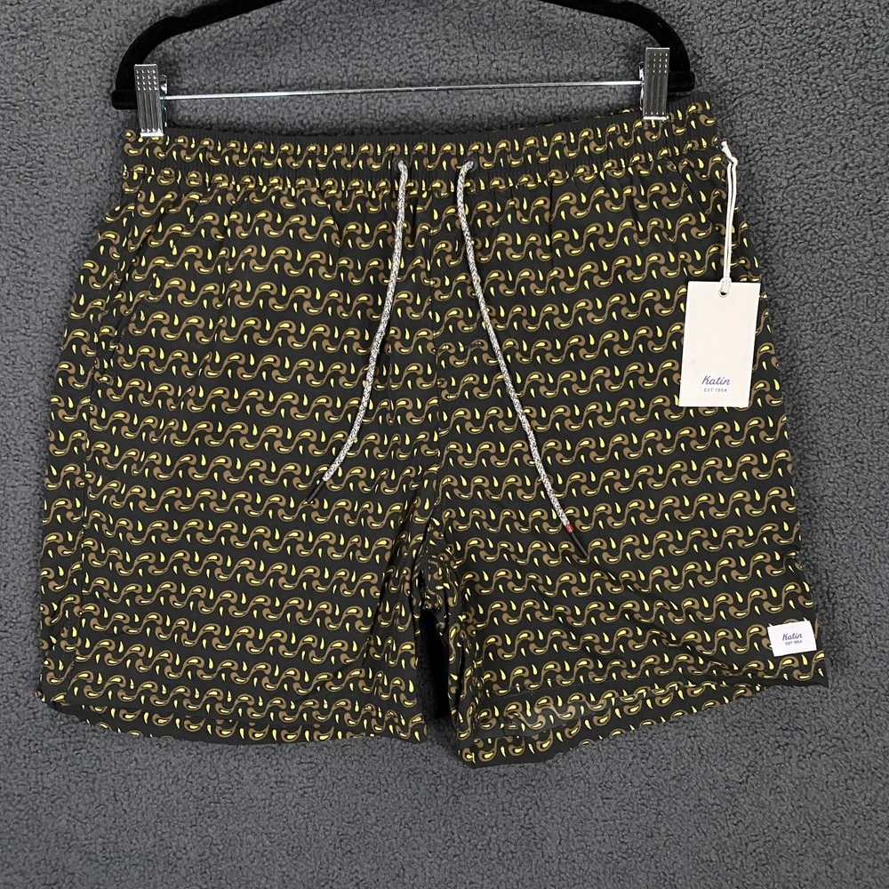 Katin Lucid Volley Swim Shorts size Large Paisley Mesh Lined Trunks Beach Surf